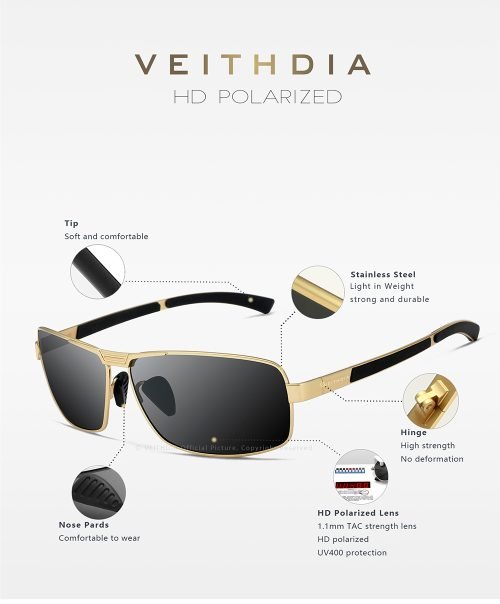 VEITHDIA Polarized Sunglass Designer Driving Fashion Outdoor Holiday Beach UV400 - Image 6