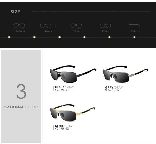 VEITHDIA Polarized Sunglass Designer Driving Fashion Outdoor Holiday Beach UV400 - Image 3