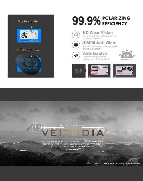 VEITHDIA Polarized Sunglass Designer Driving Fashion Outdoor Holiday Beach UV400 - Image 12