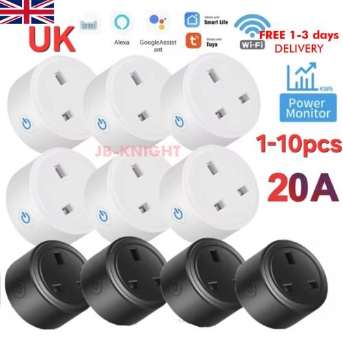 WiFi UK Smart Socket Plug + Energy Monitor 20A Alexa Google remote control and monitoring - Tuya Smart Life