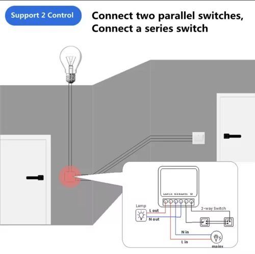 Smart Switch DIY 2 Way Control Wifi 16A Alexa Google Automation remote timer - Image 2