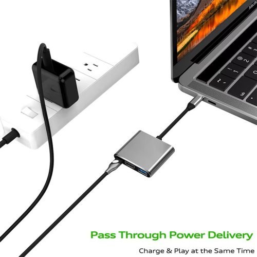 3-in-1 USB-C Hub – Type-C to HDMI-Compatible Splitter with USB 3.0 Docking Station for MacBook, Windows, iPad, iPhone, Android Phones & Tablets - Image 6