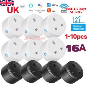 WiFi Smart Plug UK 16A with Energy Monitor – Works with Alexa, Google, Siri – Tuya Smart Life App